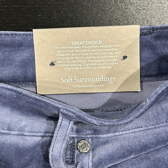 Soft Surroundings Blakely Velveteen Pants in Nightshadow Blue Color - 20W - Picture 8 of 10
